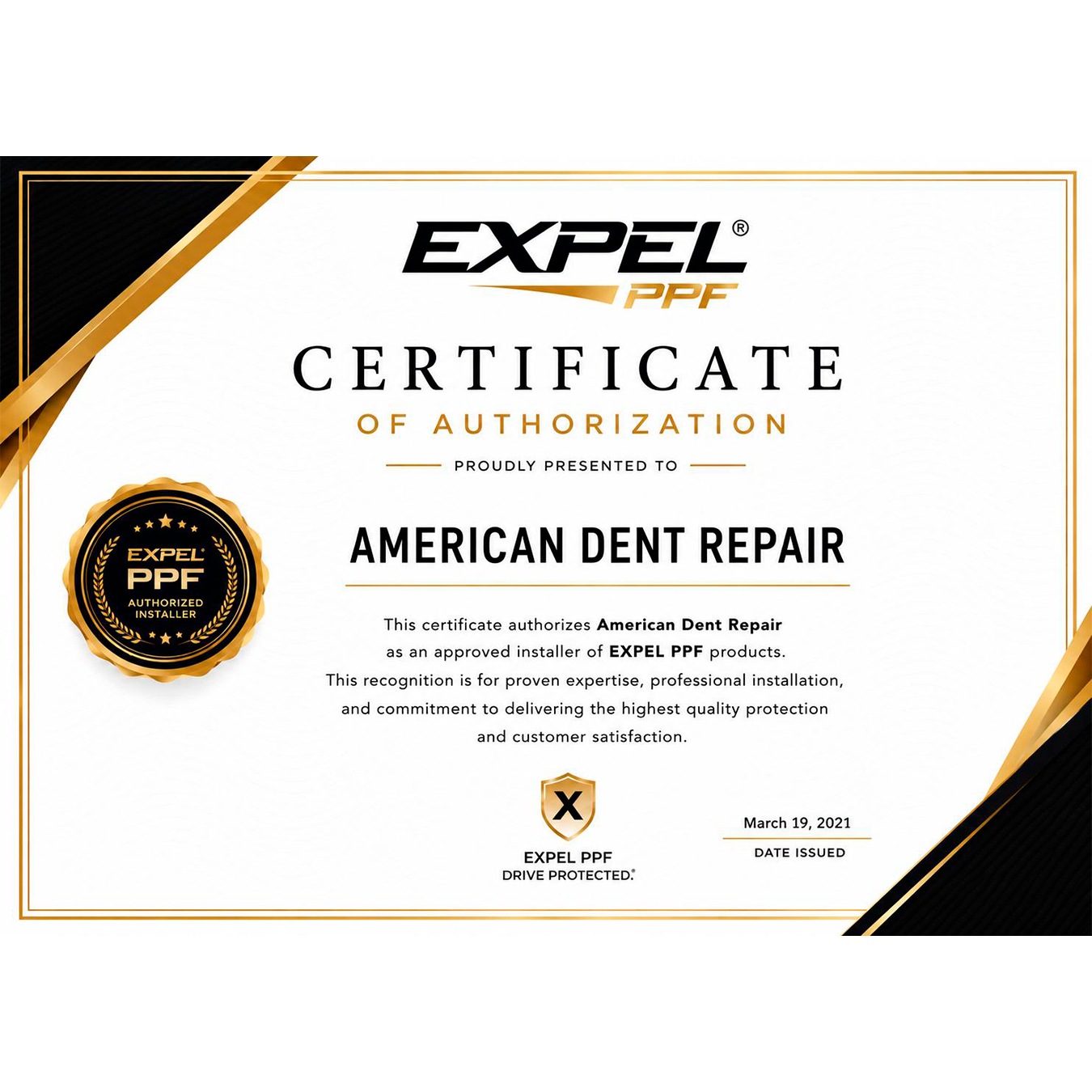 certificate expel ppf